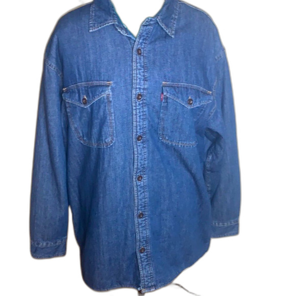 Levi’s Men’s Jean Shacket Jacket with Sherpa Lined XL Button Down Long Sleeve - Picture 3 of 14